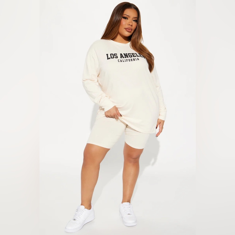 Nwt FashionNova Los Angeles Biker Short Set